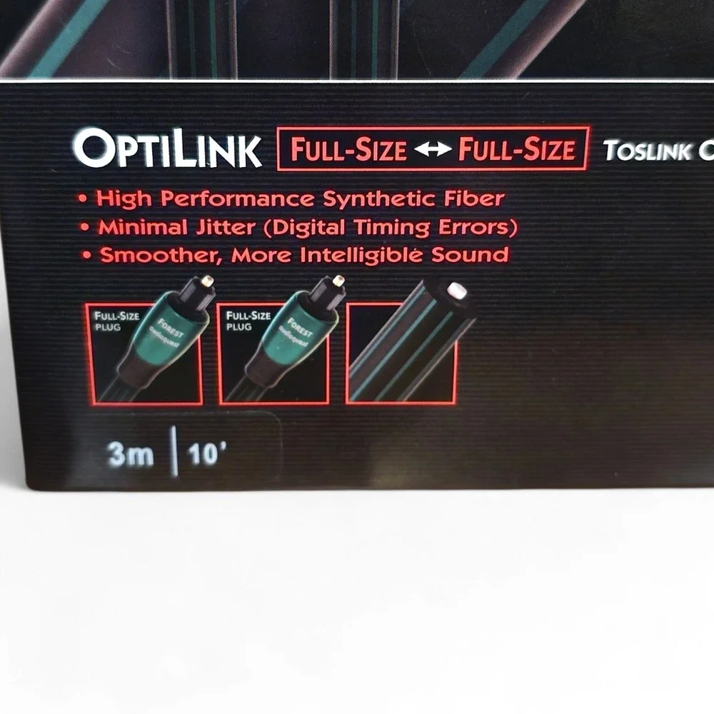 AudioQuest Forest OptiLink Optical Cable 3m 10ft Toslink Digital Audio High-Res